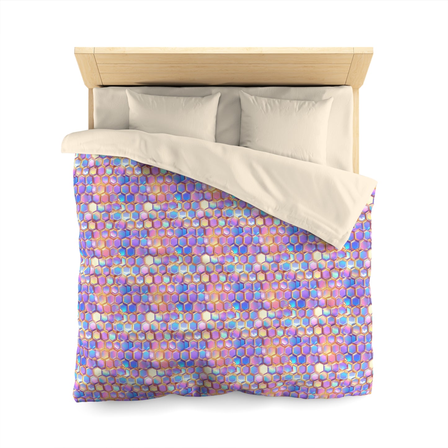 Aurora Hexagons Microfiber Duvet Cover