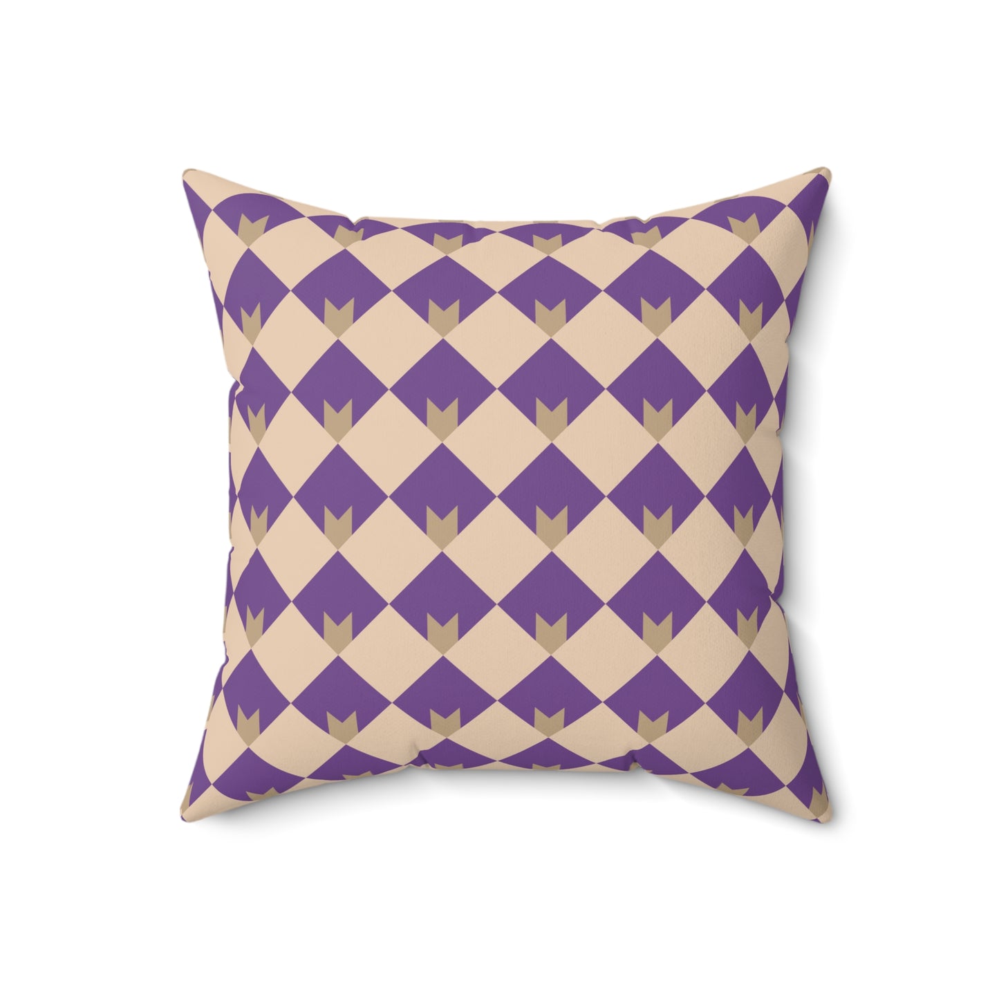 Diamond Bloom-Amethyst & Cream Throw Pillow