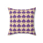 Diamond Bloom-Amethyst & Cream Throw Pillow