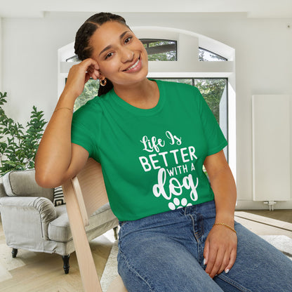 Life Is Better With A Dog Adult T-shirt