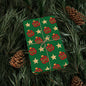 Red Ornament Gold Star Green Custom Wrapping Paper (Sarah)