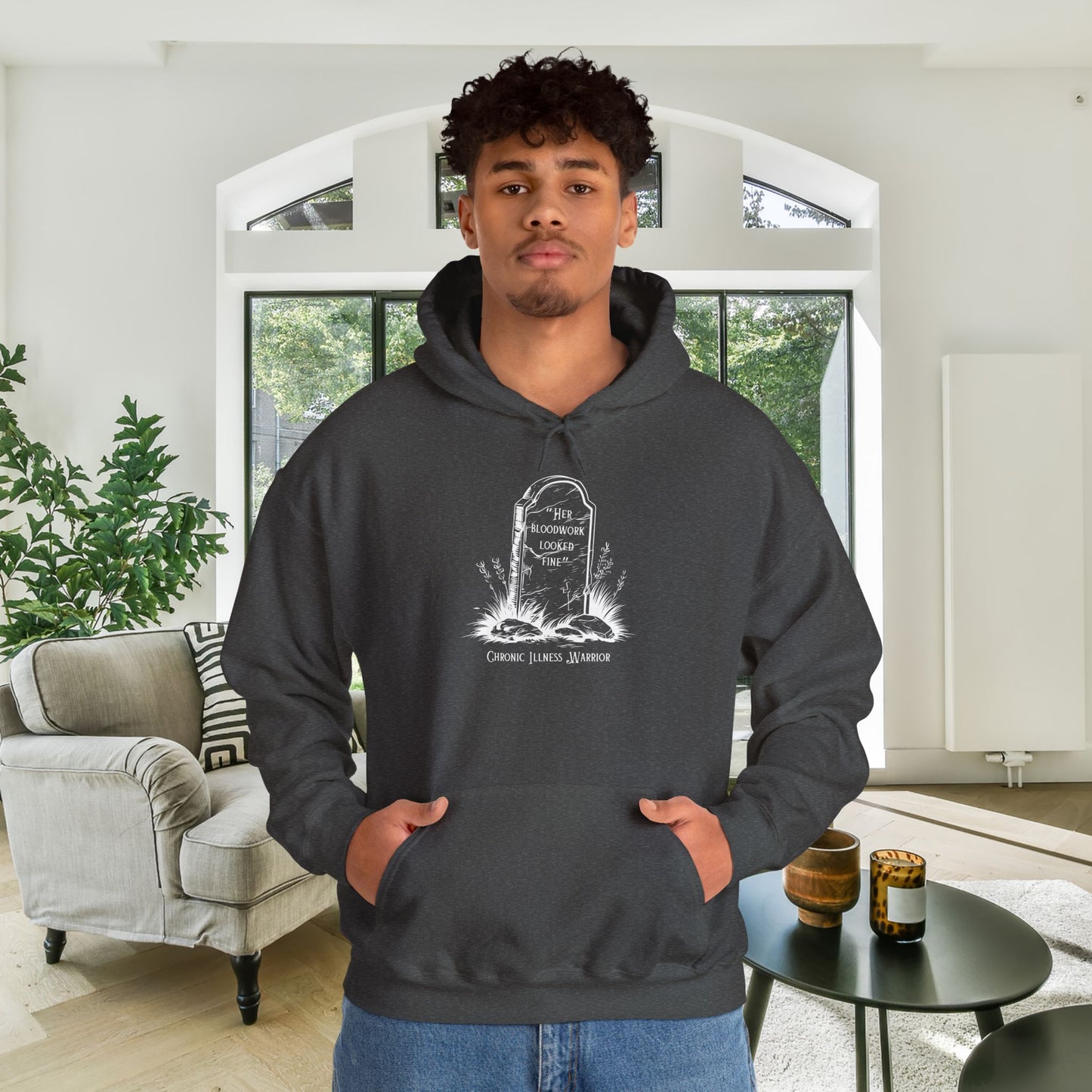 "Her Bloodwork Looked Fine" Headstone  Heavy Blend™ Hooded Sweatshirt