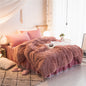 Korean Mink Velvet Cozy 4Pc Bedding Duvet Set w/Skirt