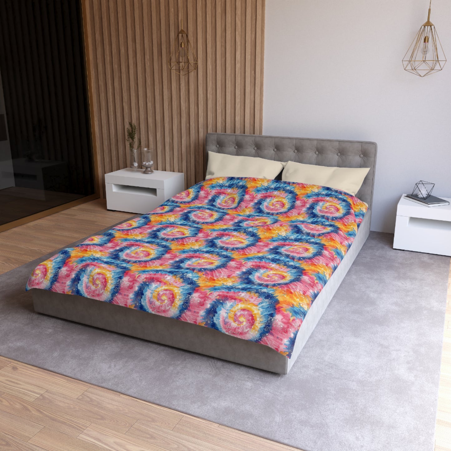 Retro Vortex Microfiber Duvet Cover