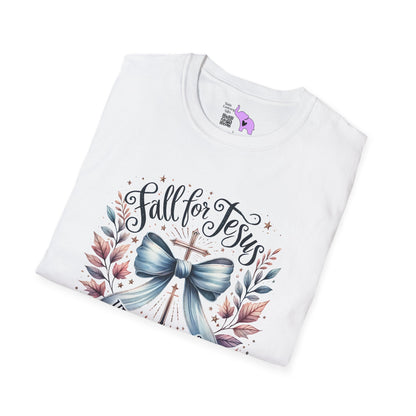 Fall For Jesus He Never Leaves Adult T-shirt