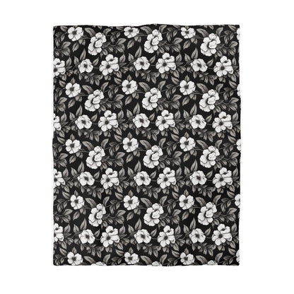 Black & White Daisies Microfiber Duvet Cover