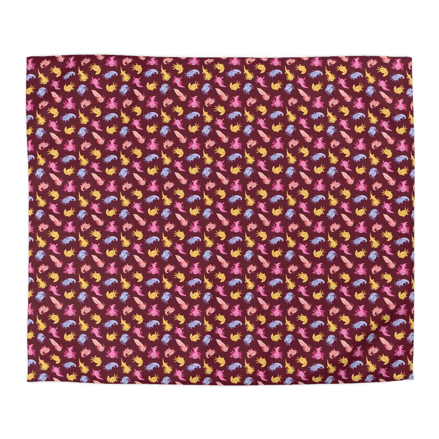 Crimson Axolotls Microfiber Duvet Cover