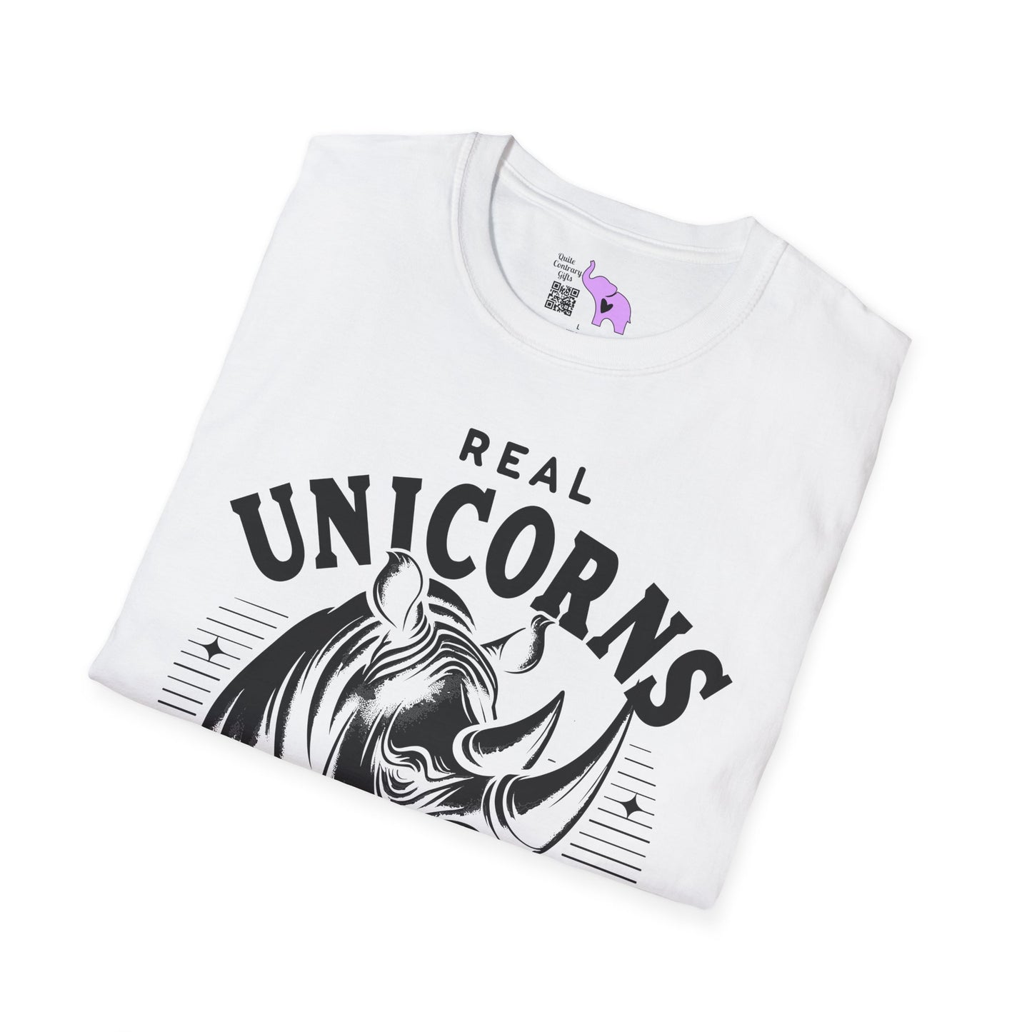 Real Unicorns Have Curves (Rhino) Adult T-shirt