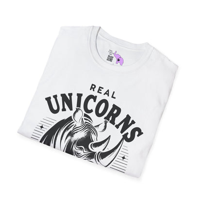 Real Unicorns Have Curves (Rhino) Adult T-shirt