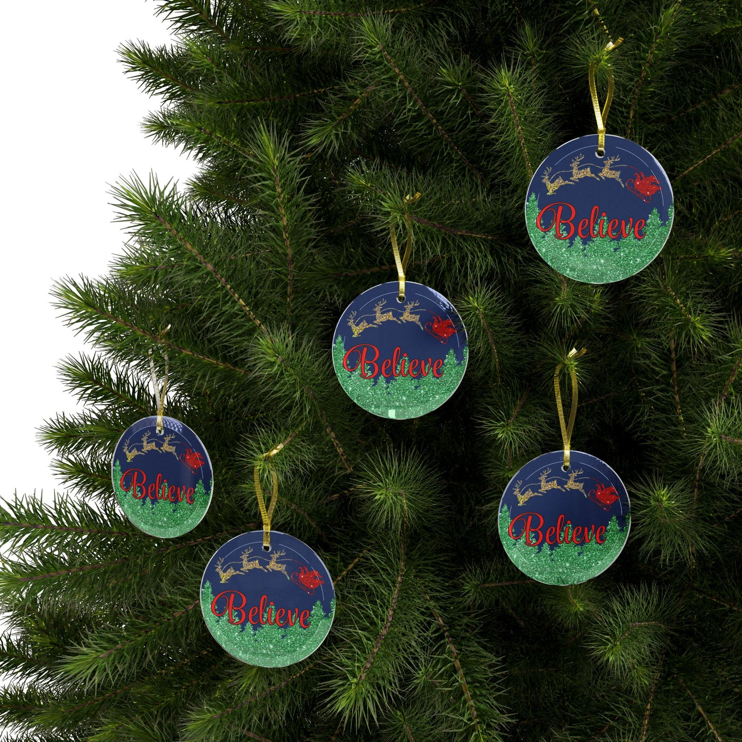 Believe Glass Ornament