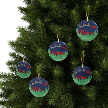 Believe Glass Ornament