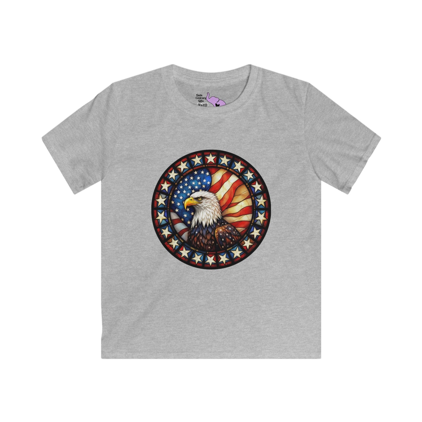 Stained Glass Eagle Youth Softstyle Tee