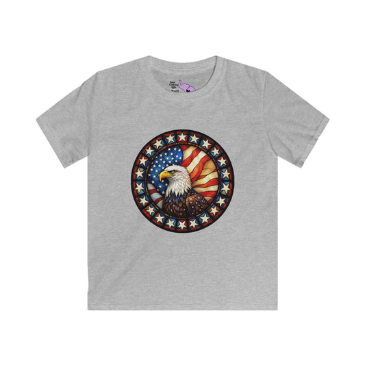 Stained Glass Eagle Youth Softstyle Tee