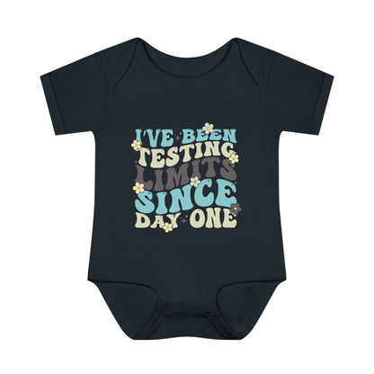 I've Been Testing Limits Since Day One Infant Baby Rib Bodysuit