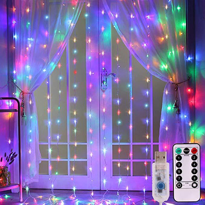 LED Multi-Color Curtain Lights w/Remote Control