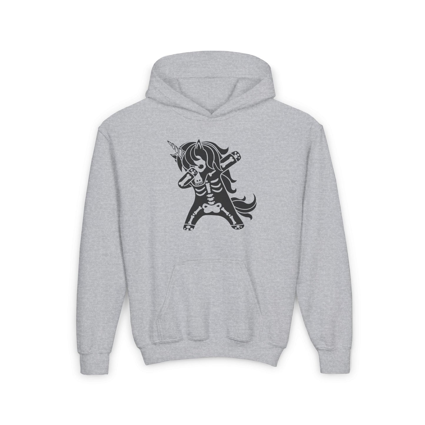 Dabbing Unicorn Skeleton Youth Heavy Blend Hoodie