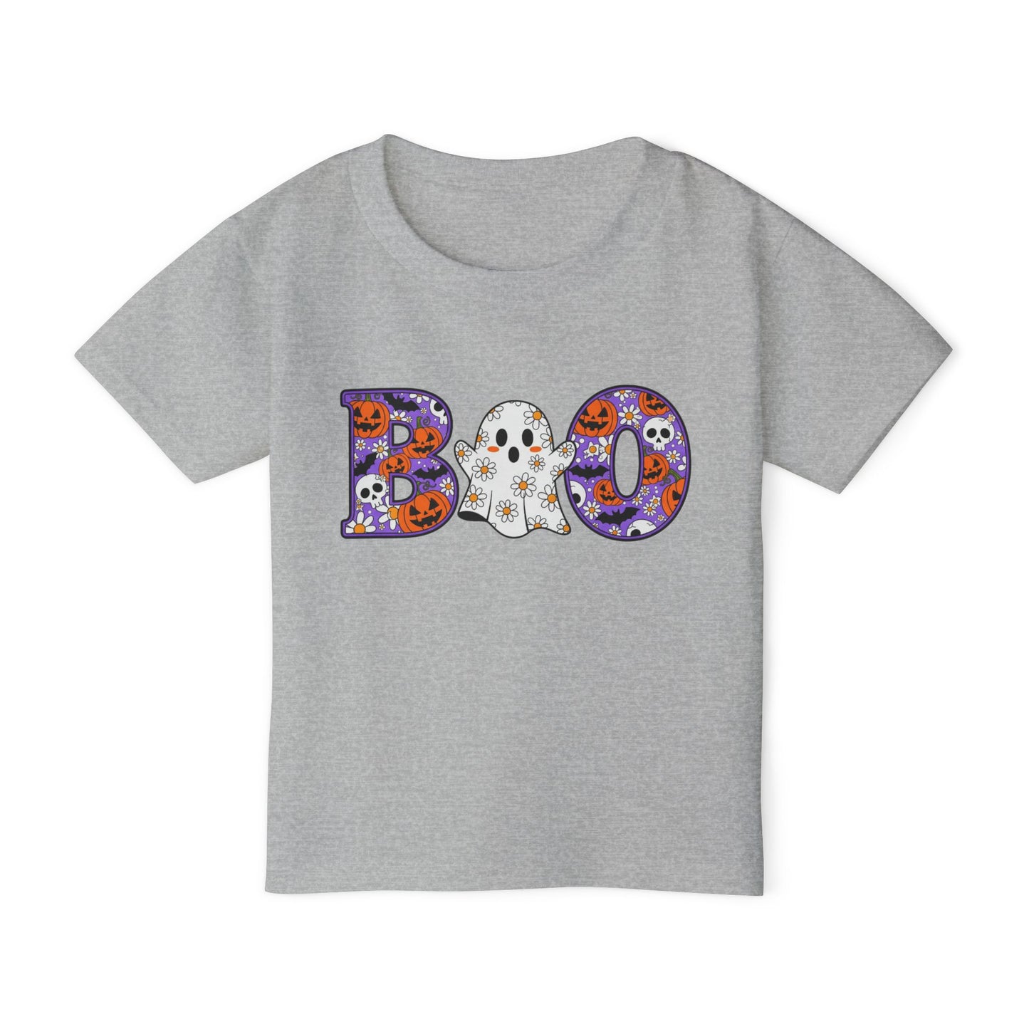 Cute Floral Boo w/Ghost Heavy Cotton™ Toddler T-shirt