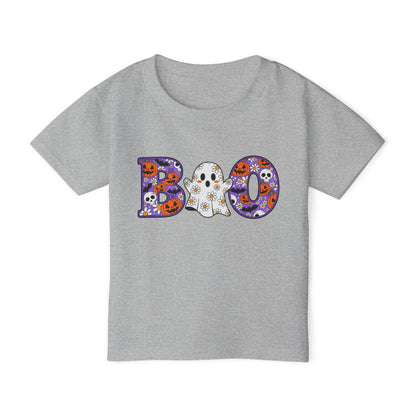 Cute Floral Boo w/Ghost Heavy Cotton™ Toddler T-shirt