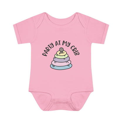 Party At My Crib Infant Baby Rib Bodysuit