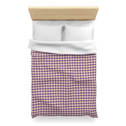 Diamond Bloom-Amethyst & Cream Microfiber Duvet Cover