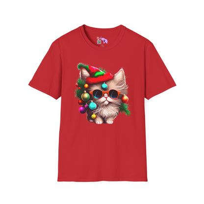 Christmas Tree Kitten Adult T-shirt