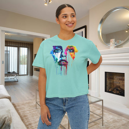 Colorful Face Women's Boxy Tee