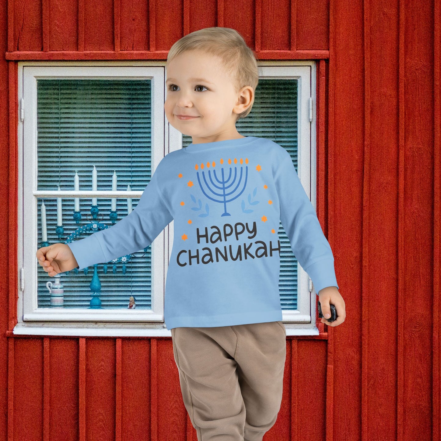 Happy Chanukah Toddler Long Sleeve Tee