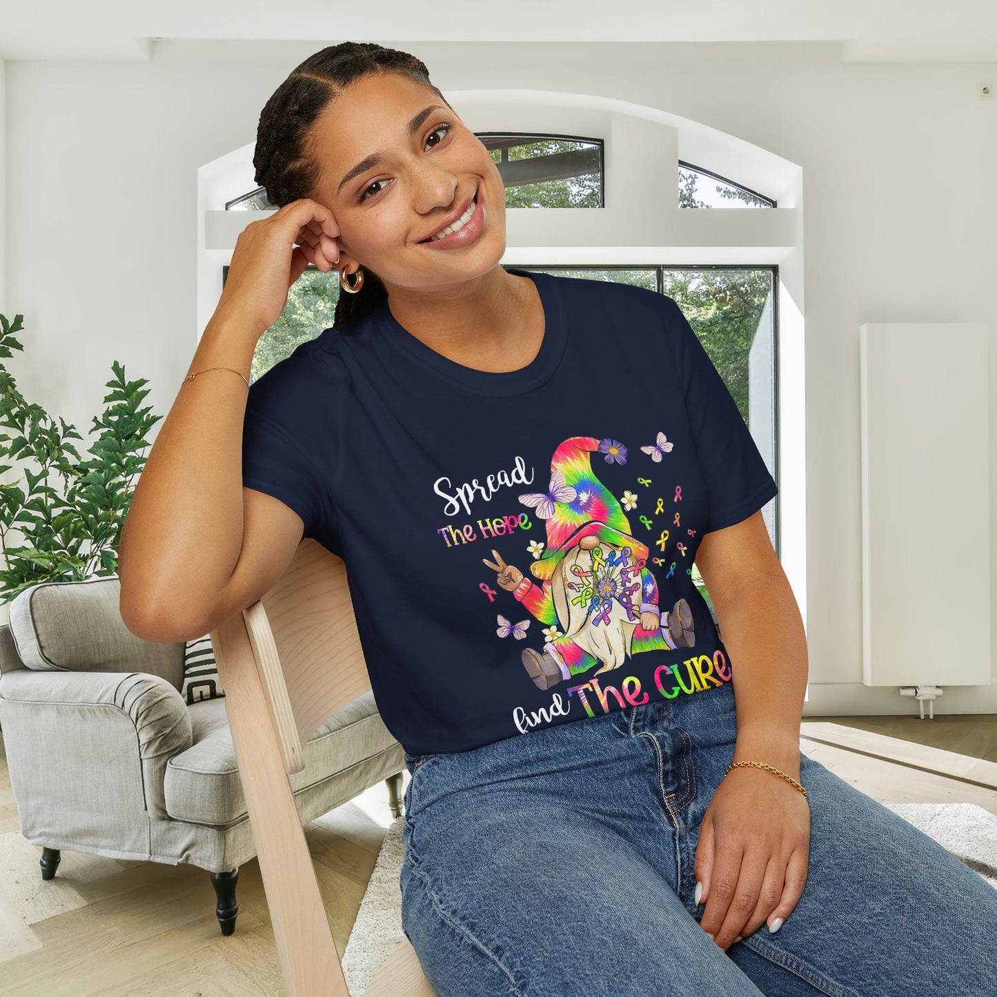Gnome Spread the Hope Find the Cure All Colors 17 Adult T-shirt