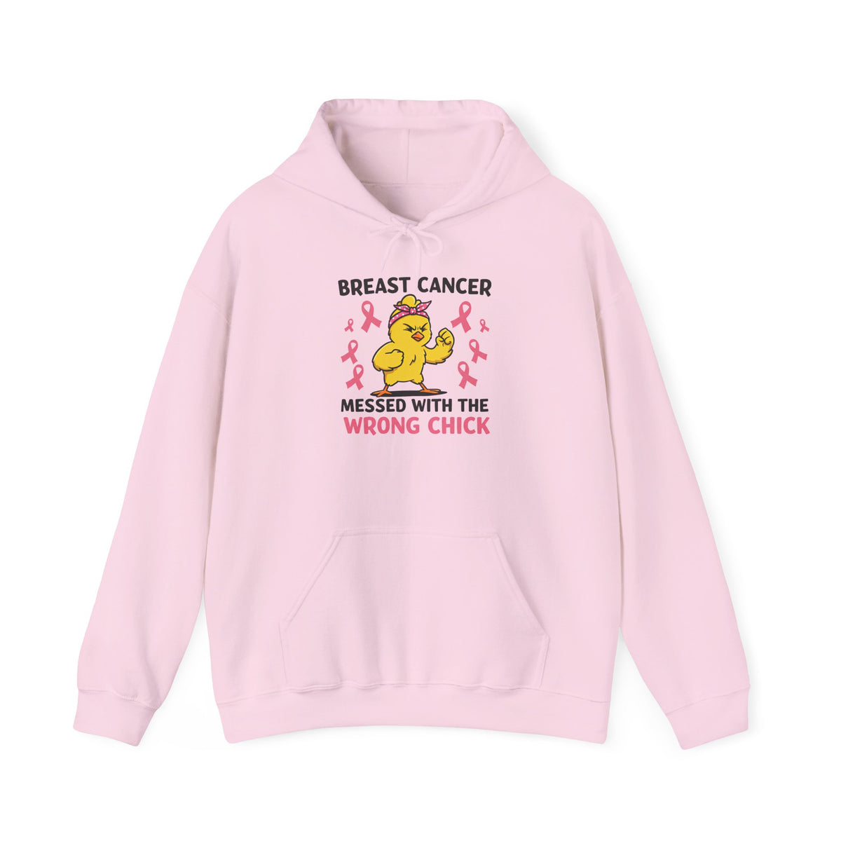 Breast Cancer Messed With The Wrong Chick Heavy Blend™ Hooded Sweatshirt