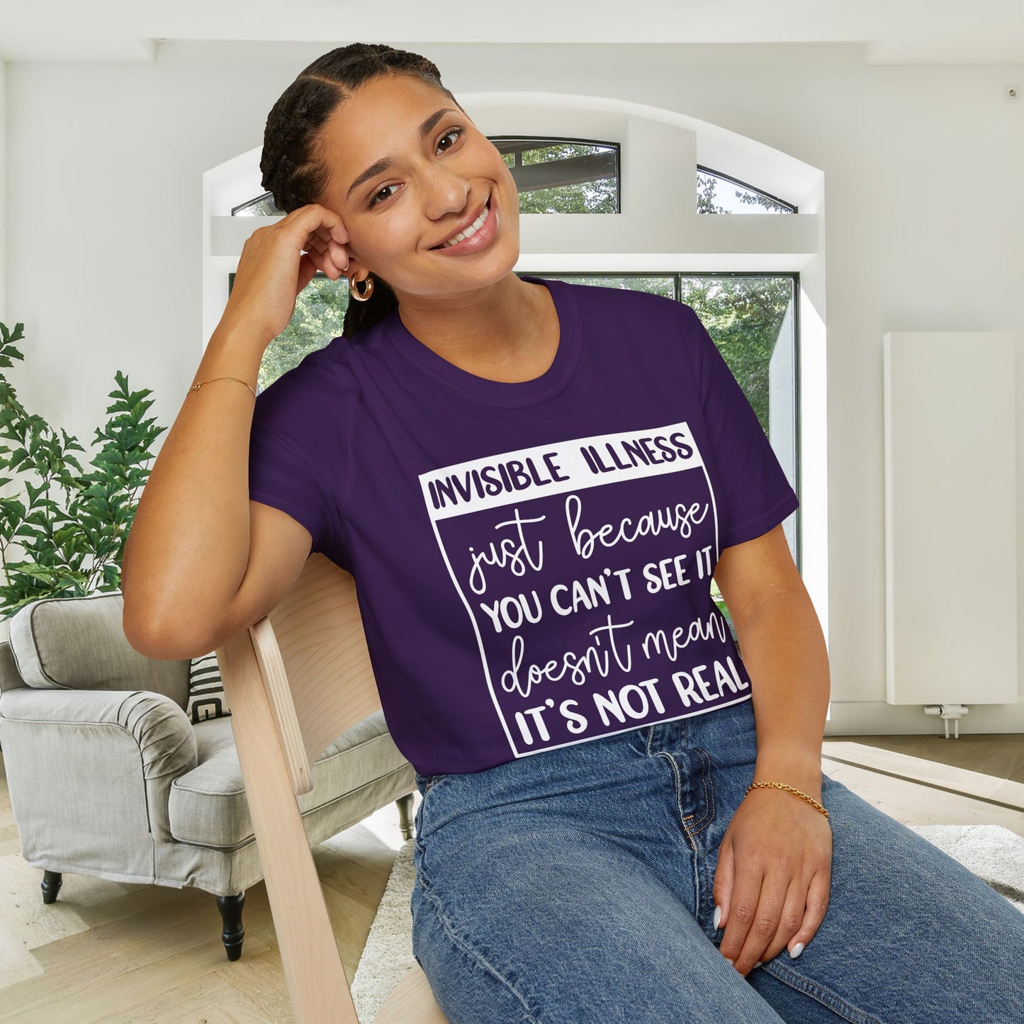Invisible Illness: Just Because You Can't See It Doesn't Mean It's Not Real Adult T-shirt