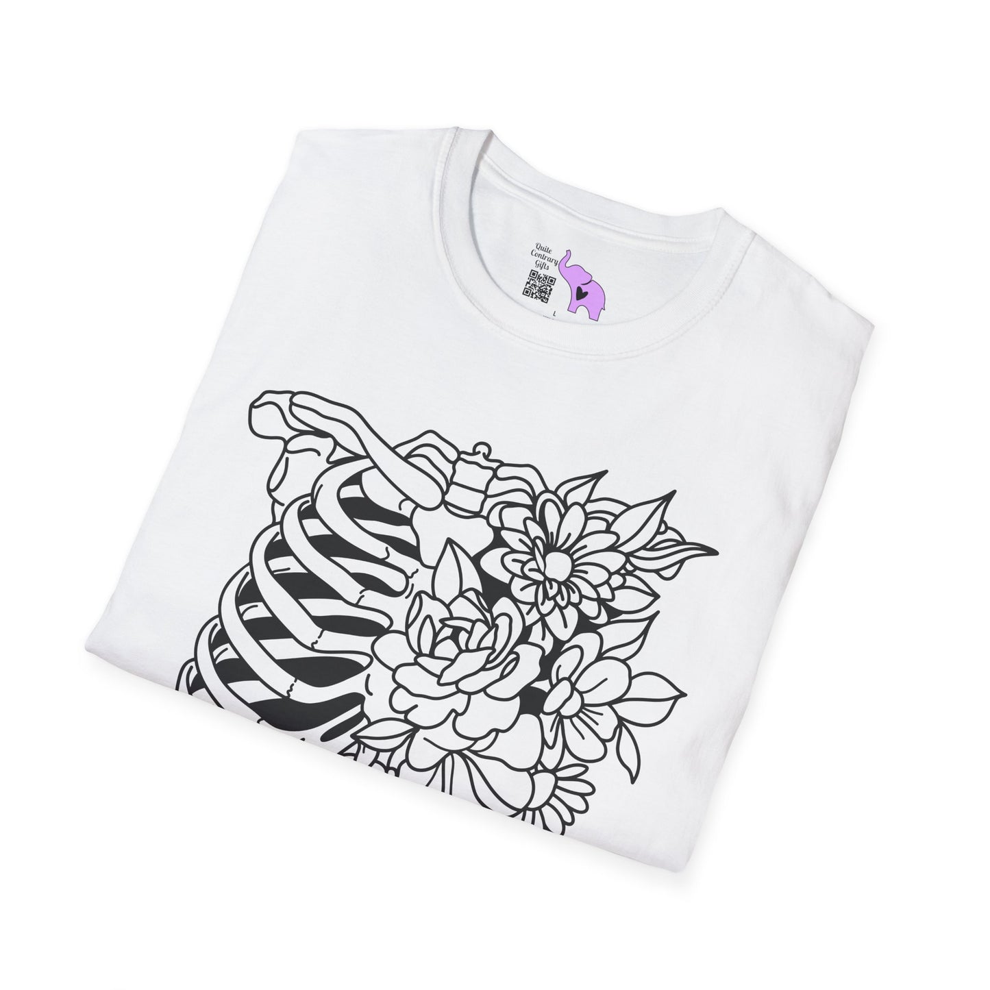 Floral Ribcage Adult Tshirt