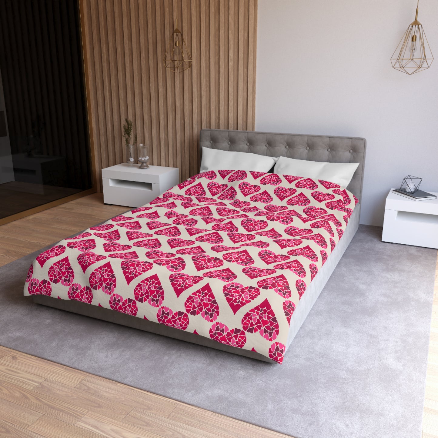 Simple Hearts Microfiber Duvet Cover