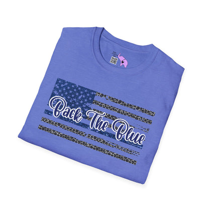 Back The Blue Distressed Flag Adult T-shirt