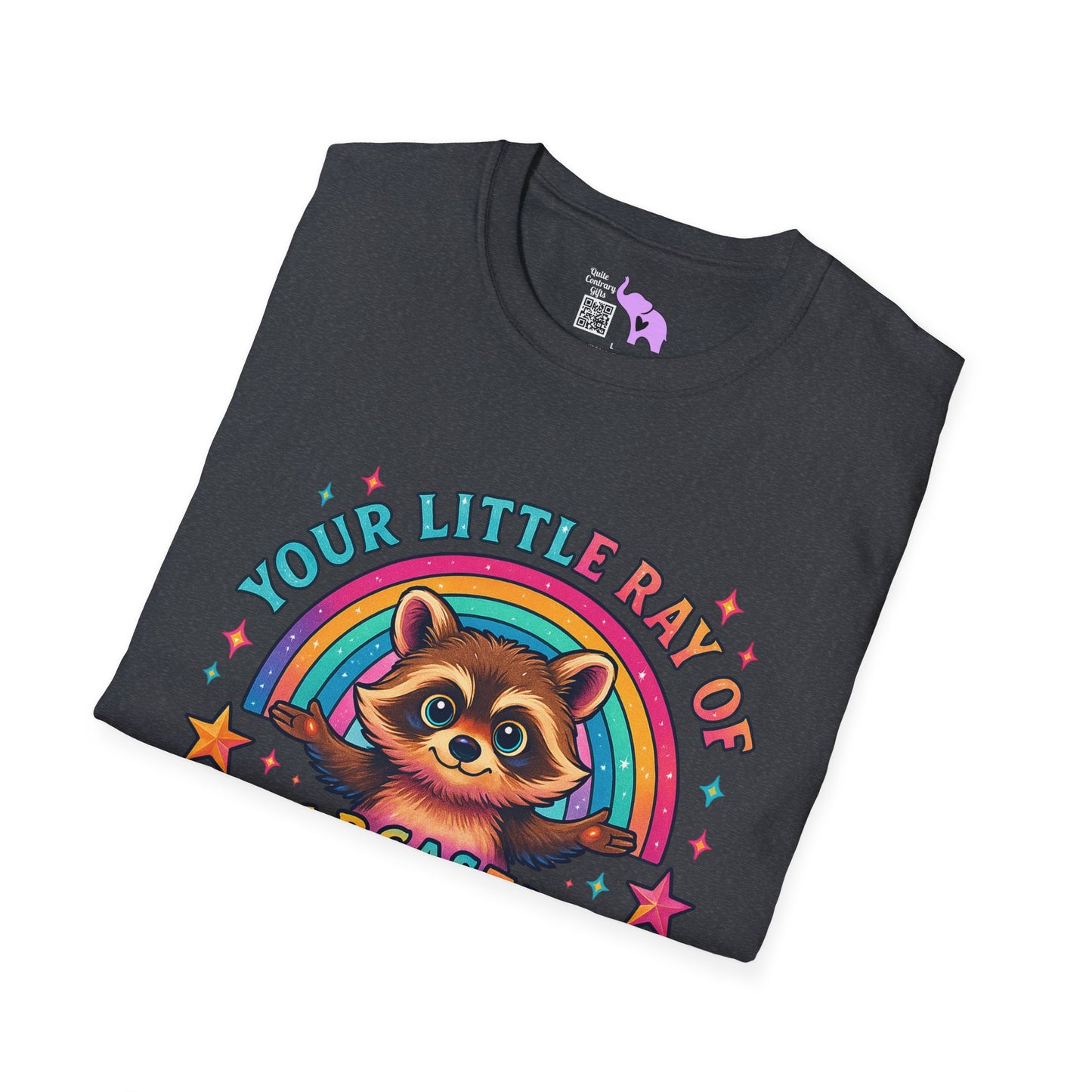 Your Little Ray of Sarcastic Sunshine is Here (Racoon) Adult T-shirt