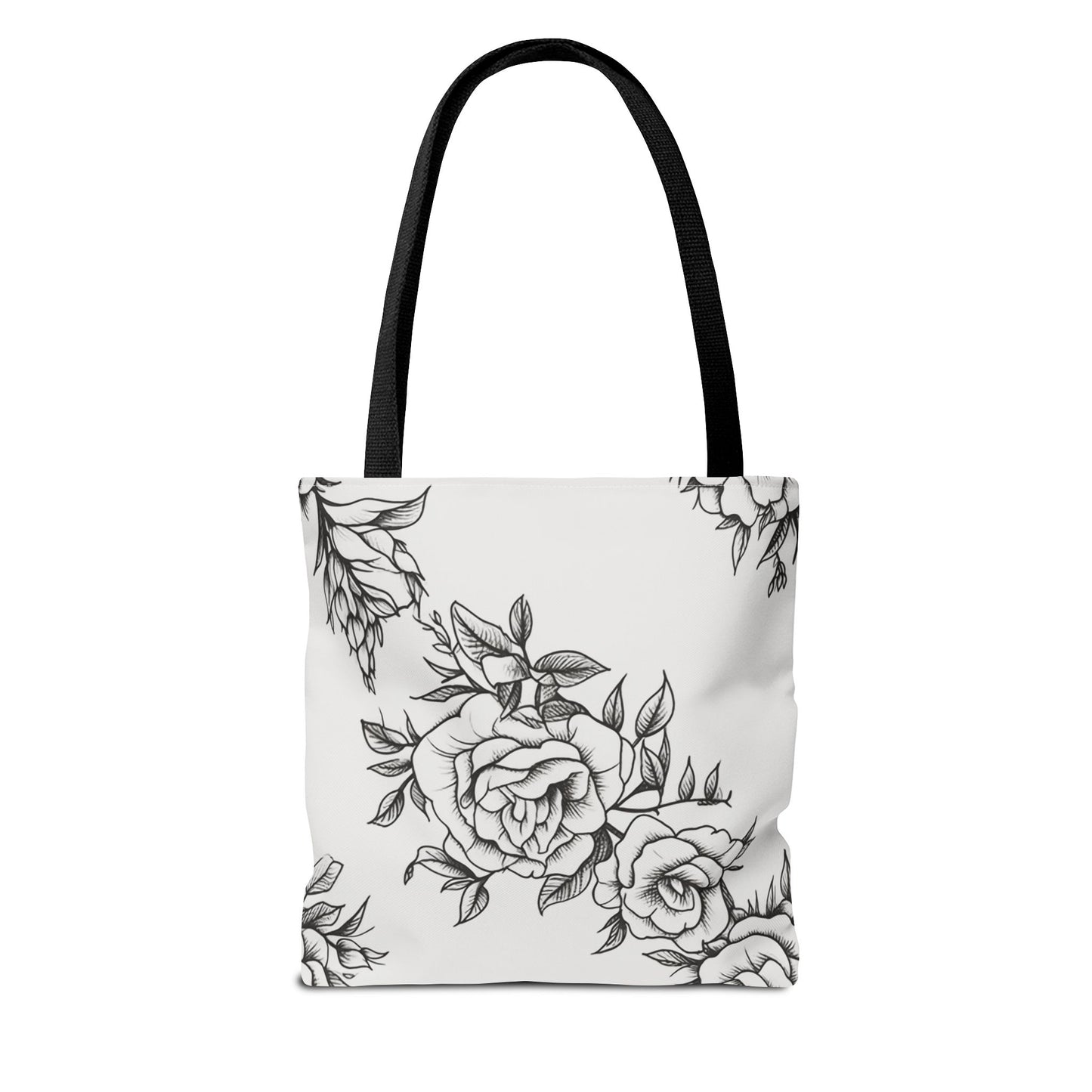 Midnight Rose Sketch Canvas Tote Bag