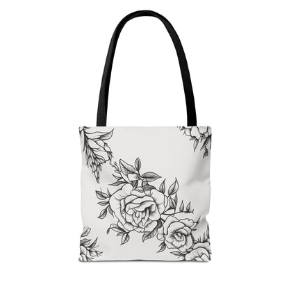 Midnight Rose Sketch Canvas Tote Bag