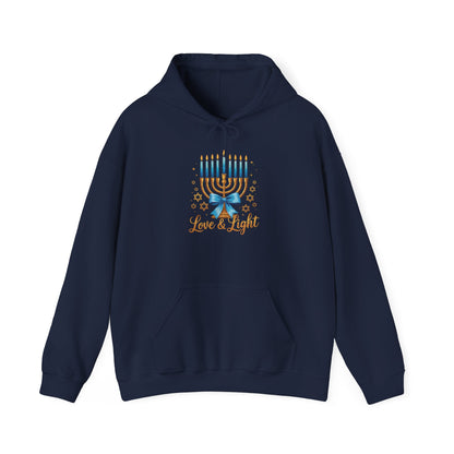 Love & Light Menorah Adult Heavy Blend™ Hooded Sweatshirt