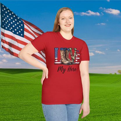 Love My Hero (Military Boots) Adult T-Shirt