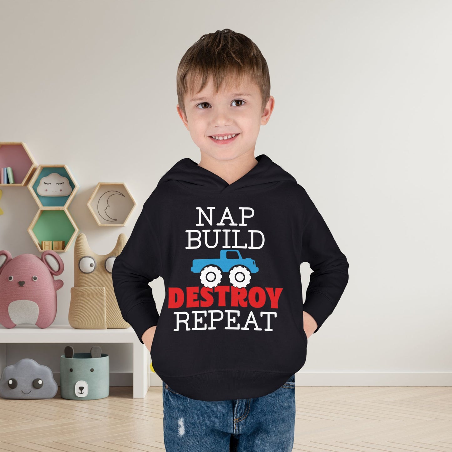 Nap Build Destroy Repeat Toddler Hoodie