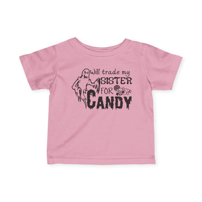 Will Trade My Sister for Candy (Ghost) Infant Soft T-Shirt