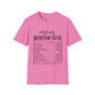 Mom Nutrition Facts Adult T-shirt