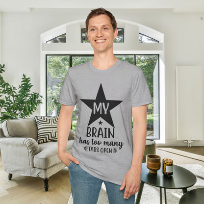 My Brain Has Too Many Tabs Open (Star) Adult T-shirt
