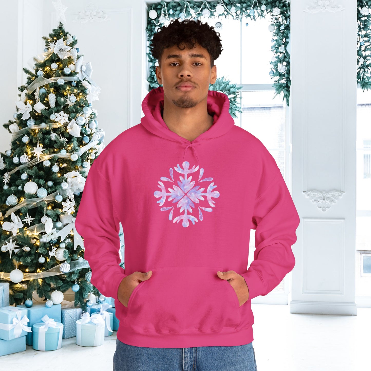 Large Snowflake 3 Adult Heavy Blend™ Hooded Sweatshirt