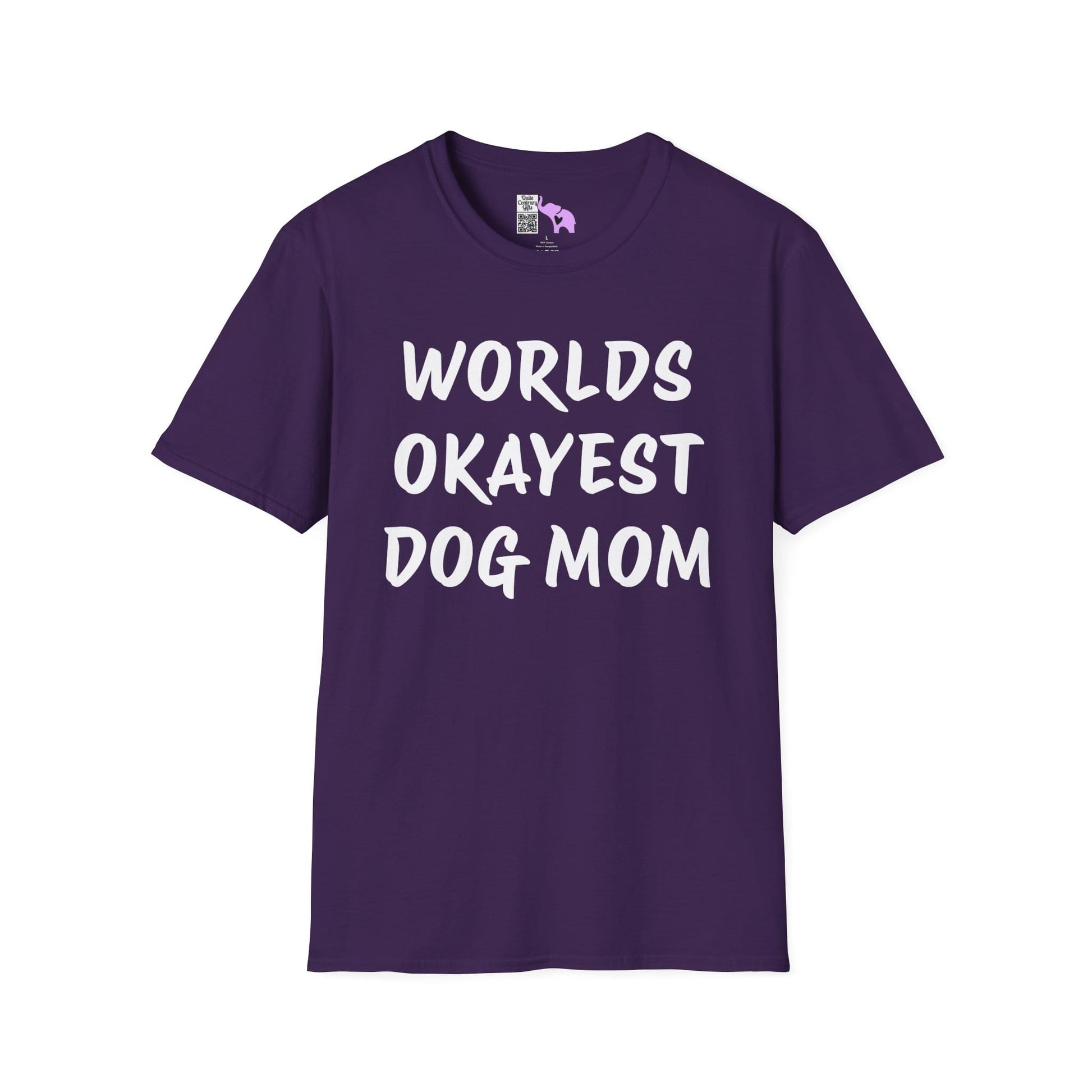 Worlds Okayest Dog Mom Adult T-shirt