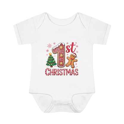 My First Christmas (Gingerbread Man) Infant Baby Rib Bodysuit