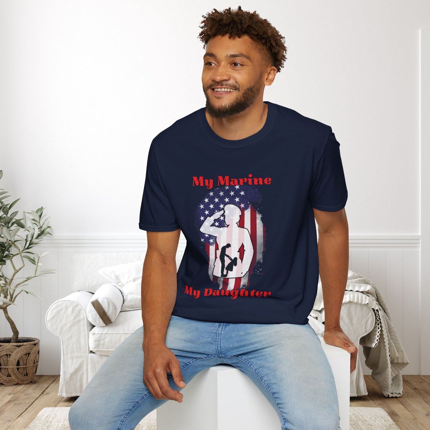 My Marine My Daughter (Dad) Adult T-shirt