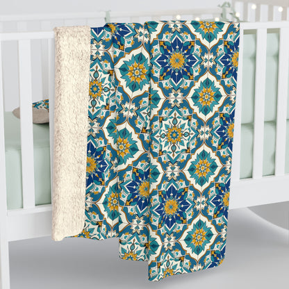 Mediterranean Lace Sherpa Fleece Blanket