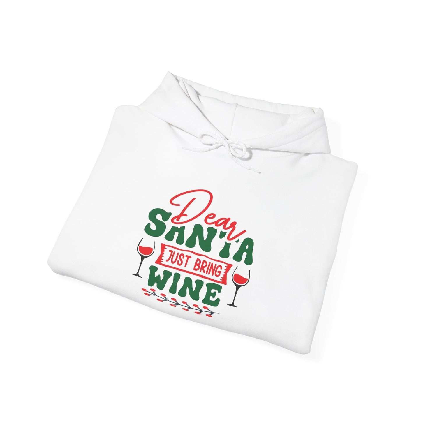 Dear Santa Just Bring Wine Adult Heavy Blend™ Hooded Sweatshirt