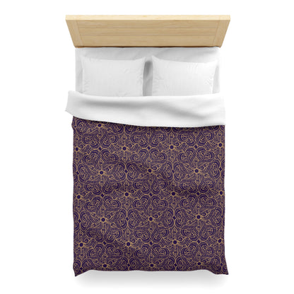 Golden Amethyst Radiance Mandala Microfiber Duvet Cover