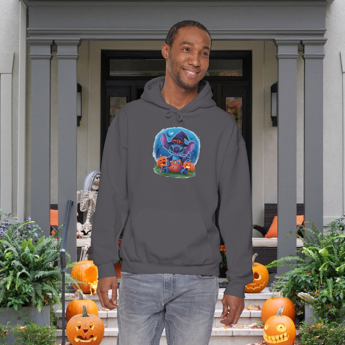 Spooky Stitch w/Pumpkins Heavy Blend™ Hooded Sweatshirt